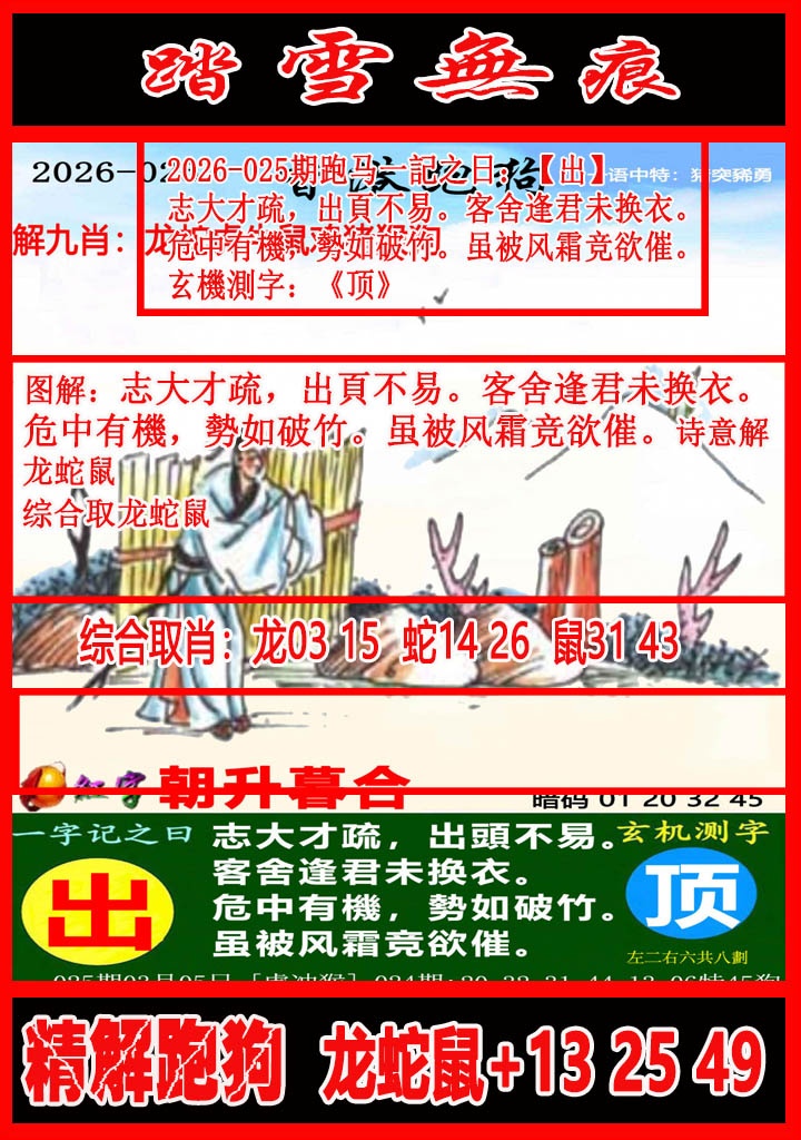 025期踏雪无痕解跑狗[图]